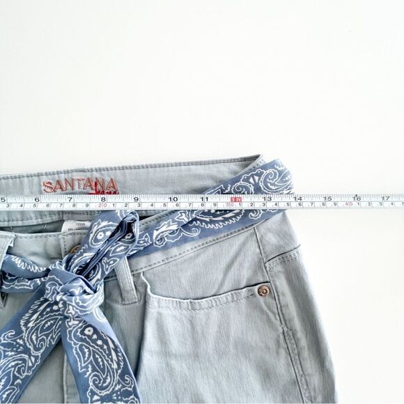 Santana Jeans Tummy Control Light Blue Straight Leg Crop Belted Women's 6 NWT - Picture 6 of 11